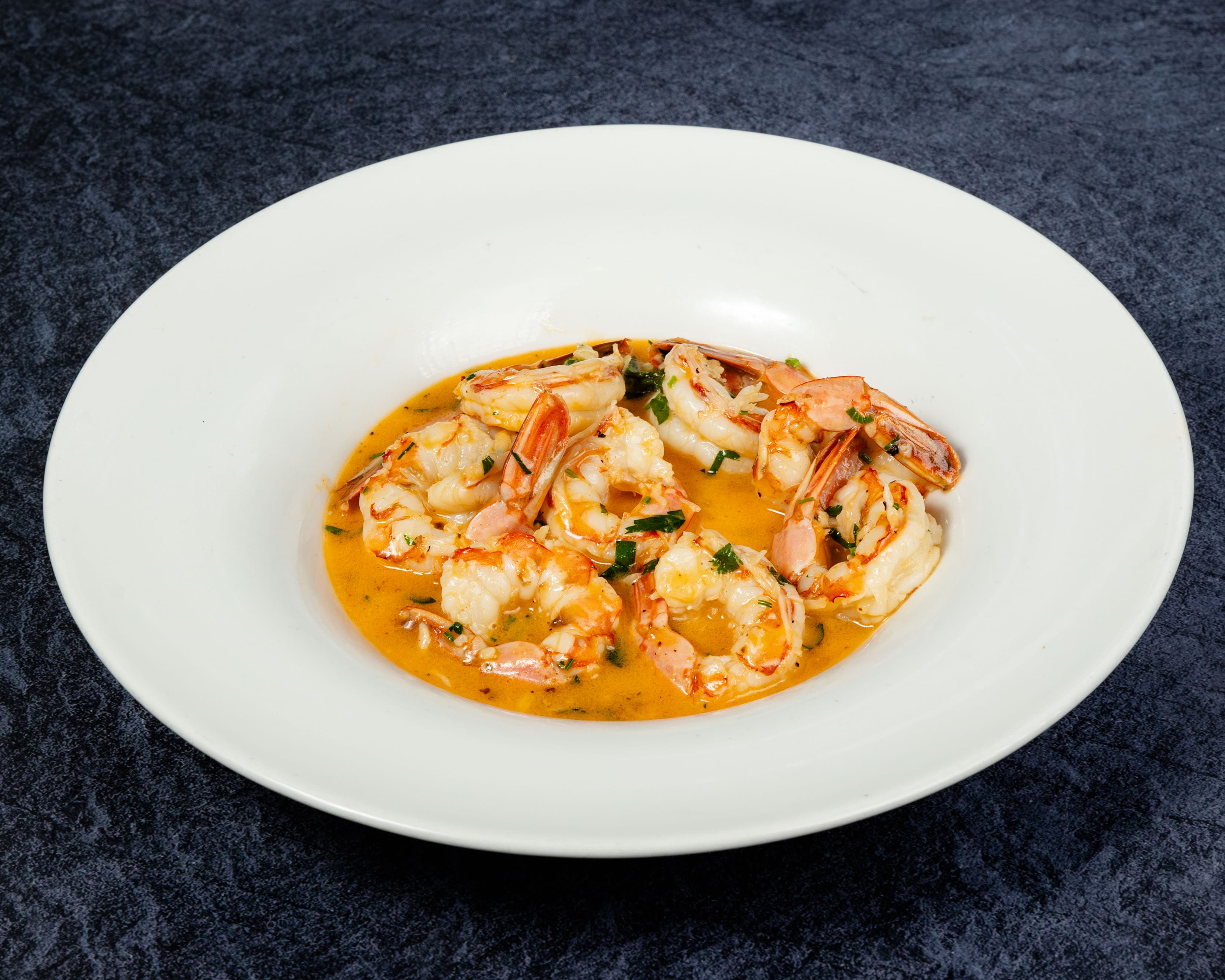 שרימפס שום, חמאה ויין